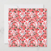 キツネ面とピンク色に咲く椿 カード (正面)