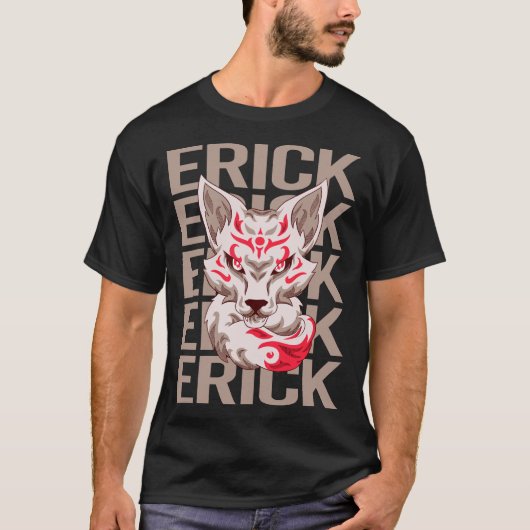 キツネ顔 – エリック名 Tシャツ (正面)