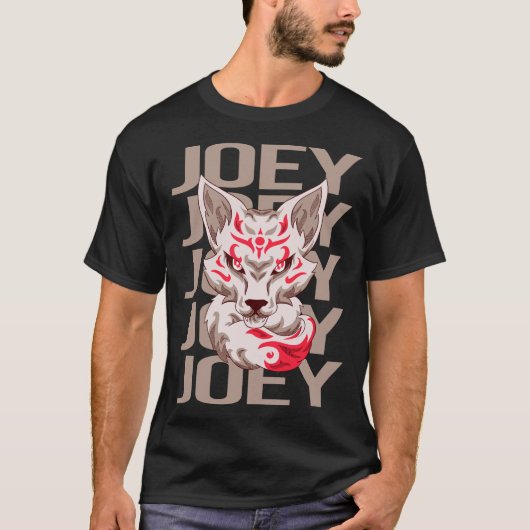 キツネ顔 – ジョーイ名 Tシャツ (正面)