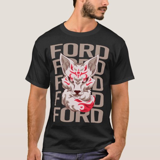 キツネ顔 - フォードの名前 Tシャツ (正面)
