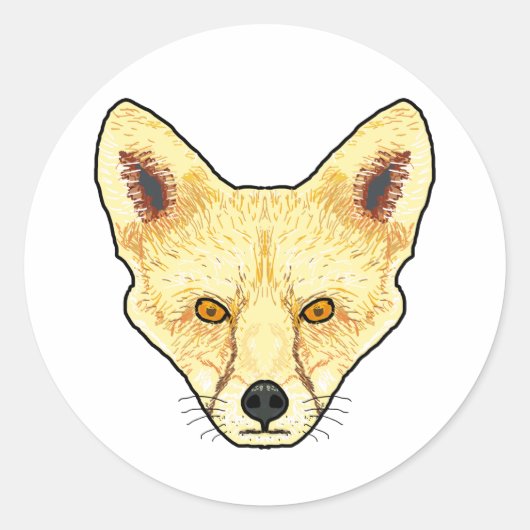 キツネ顔 ラウンドシール (正面)