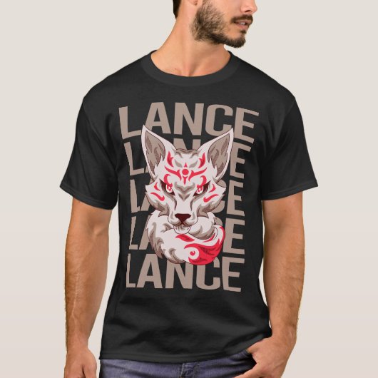 キツネ顔 - ランスの名前 Tシャツ (正面)