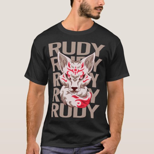 キツネ顔 ルーディー名 Tシャツ (正面)