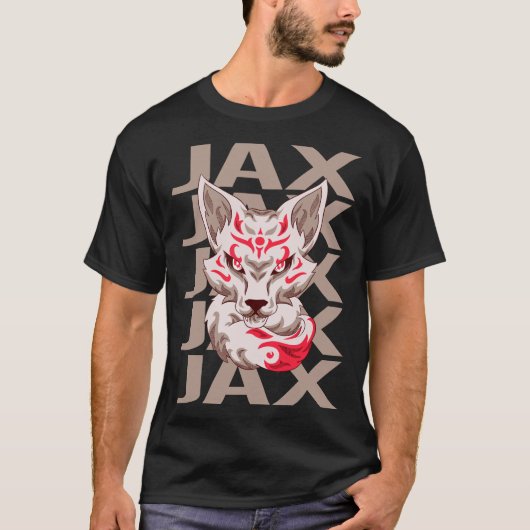 キツネ顔 - Jax 名前 Tシャツ (正面)