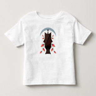 キツネ飛んでいるの幼児用Tシャツ トドラーTシャツ