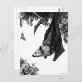 キツネ飛んでいるはがき ポストカード (正面/裏面)