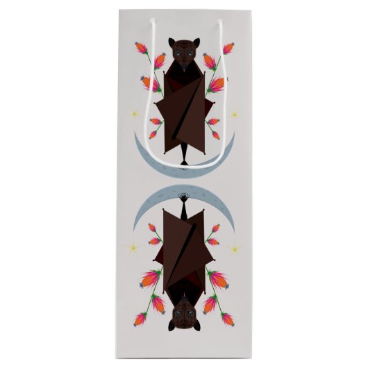 キツネ飛んでいるウィネル抱き枕 ワインギフトバッグ (正面)