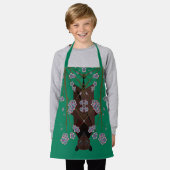 キツネ飛んでいるジェイドスモールエプロン エプロン (着用した状態)