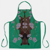 キツネ飛んでいるジェイドラージエプロン エプロン (正面)