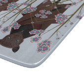 キツネ飛んでいるスカイブルーガラス切断板 カッティングボード (角)