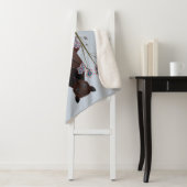 キツネ飛んでいるスカイブルーシェルパブランケット（3サイズ） シェルパブランケット (インサイチュ)