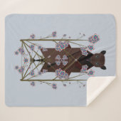 キツネ飛んでいるスカイブルーシェルパブランケット（3サイズ） シェルパブランケット (正面(横))