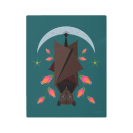 キツネ飛んでいるティール（緑がかった色）11x14金属プリント メタルプリント