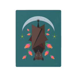 キツネ飛んでいるティール（緑がかった色）8x10金属プリント メタルプリント