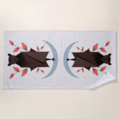 キツネ飛んでいるビーチタオル ビーチタオル (正面)