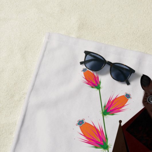 キツネ飛んでいるビーチタオル ビーチタオル (インサイチュ)