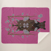 キツネ飛んでいるボイセンベリーシェルパブランケット（3サイズ） シェルパブランケット (正面(横))