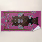 キツネ飛んでいるボイセンベリービーチタオル ビーチタオル (正面)