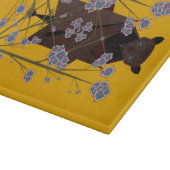 キツネ飛んでいるマスタードガラスのカッティングボード11.5x8 カッティングボード (角)