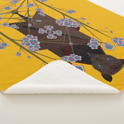 キツネ飛んでいるマスタードシェルパブランケット（3サイズ） シェルパブランケット (3/4)