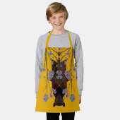キツネ飛んでいるマスタードスモールエプロン エプロン (着用した状態)