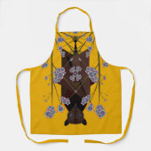 キツネ飛んでいるマスタードミディアムエプロン エプロン (正面)