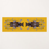 キツネ飛んでいるマスタードヨガマット ヨガマット (正面(横))