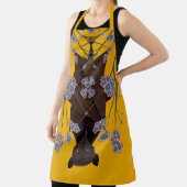 キツネ飛んでいるマスタードラージエプロン エプロン (インサイチュ)