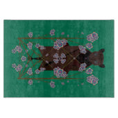 キツネ飛んでいる玉製ガラス切削板11.5x8 カッティングボード (正面)