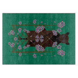 キツネ飛んでいる玉製ガラス切削板11.5x8 カッティングボード