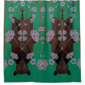 キツネ飛んでいる玉 シャワーカーテン (正面)