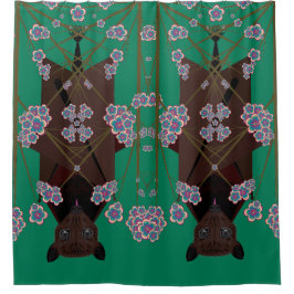 キツネ飛んでいる玉 シャワーカーテン