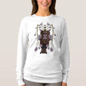 キツネ飛んでいる長袖シャツ Tシャツ (正面)