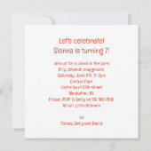 キツネ食べのケーキ,キツネの誕生日の招待 招待状 (裏面)