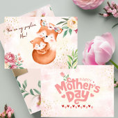 キツネ魅力的マザーズデイカード サンキューカード