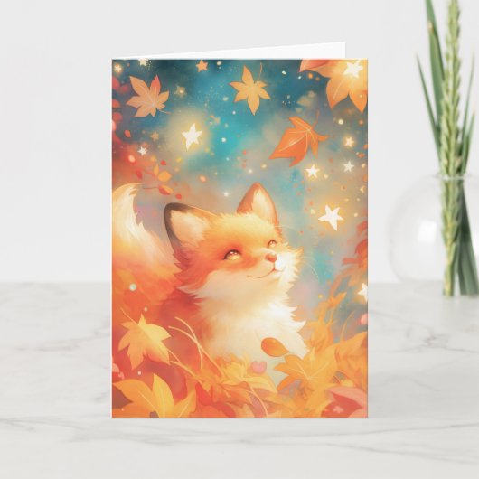 キツネ魅惑の秋 カード (正面)