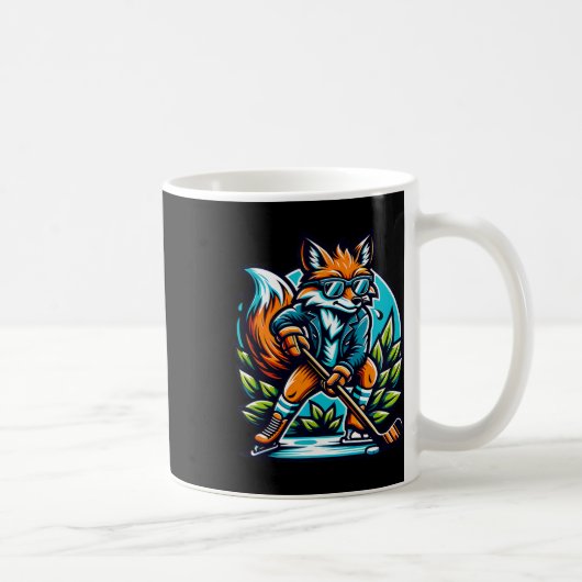 キツネ アイス ホッケー クール スタイル サングラス コーヒーマグカップ (右)