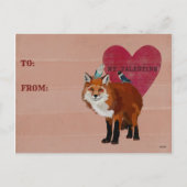 キツネ&インディゴバードバレンタインハガキ シーズンポストカード (裏面)