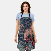 キツネ・イン・ザ・フォレスト、ウィリアム・モリス エプロン (着用した状態)