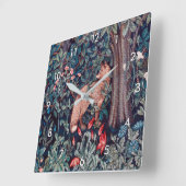 キツネ·イン·ザ·フォレスト、ウィリアム·モリス スクエア壁時計 (傾斜)