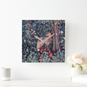 キツネ·イン·ザ·フォレスト、ウィリアム·モリス スクエア壁時計 (ホーム)