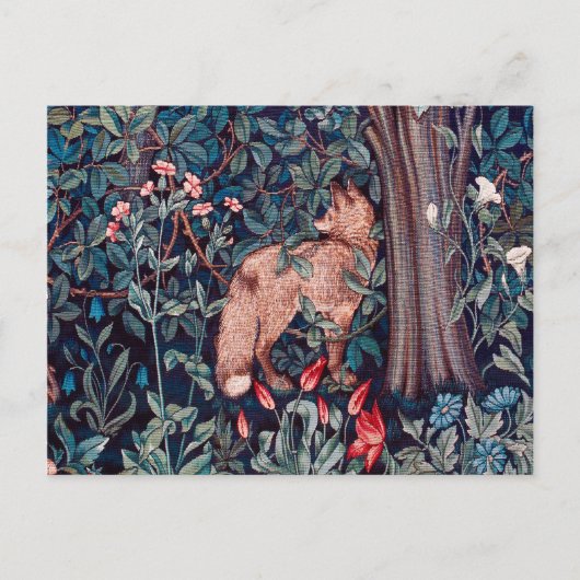 キツネ・イン・ザ・フォレスト、ウィリアム・モリス ポストカード (正面)