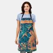 キツネ・イン・フォレストウィリアム・モリス・エプロン エプロン (着用した状態)