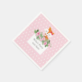キツネ、ウッドランド、かわいい スタンダードカクテルナプキン (角)