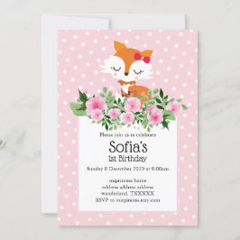キツネ，ウッドランド，ガーリーかわいい，おもしろい,トレンディーモダン, 招待状