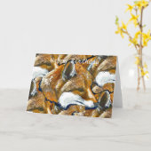 キツネ カード (黄色い花)