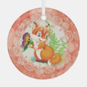 キツネ ガラスオーナメント (正面)