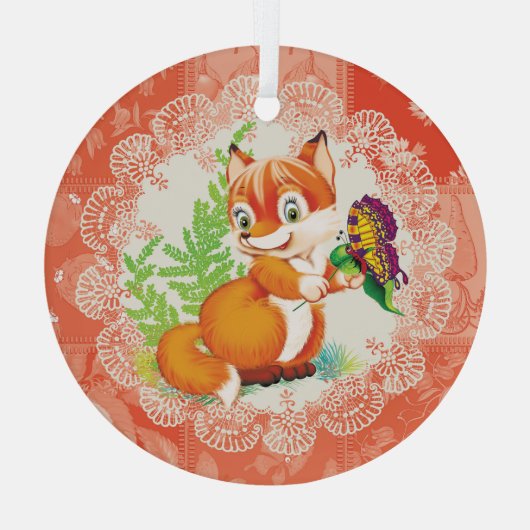 キツネ ガラスオーナメント (裏面)
