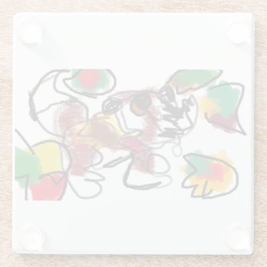 キツネ ガラスコースター (裏面)