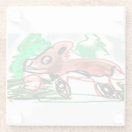 キツネ ガラスコースター (裏面)